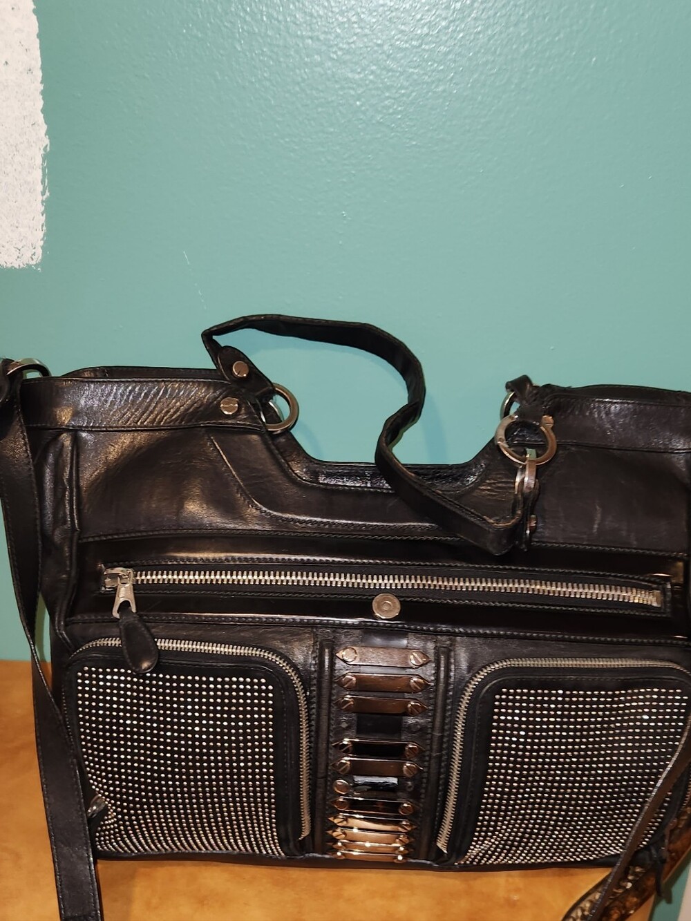Balenciaga Moto Vintage Shoulder Bag Needs TLC Black Chrome Soft Calf Leather